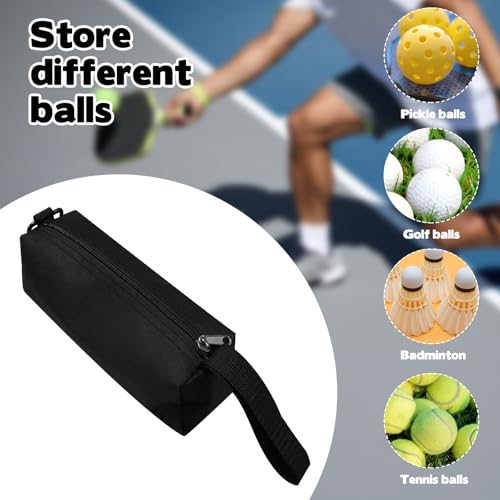 Rainmae 2 Pcs Pickleball Ball Holder Bag, Tennis Ball Pouch Portable Pickle Ball Storage Bag with Hook, Pickleball Paddle Bag for Pickleball Accessories Sport Gear Holds 3 Pcs Regular Pickleball Ball