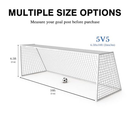 24x8 FT Soccer Goal Net Replacement 2-Pack – Heavy Duty Polyethylene Net with Reinforced Edges for Backyard, Field, Practice, Tournament – No Frame Needed - size: 10 x 6.5FT-2mm