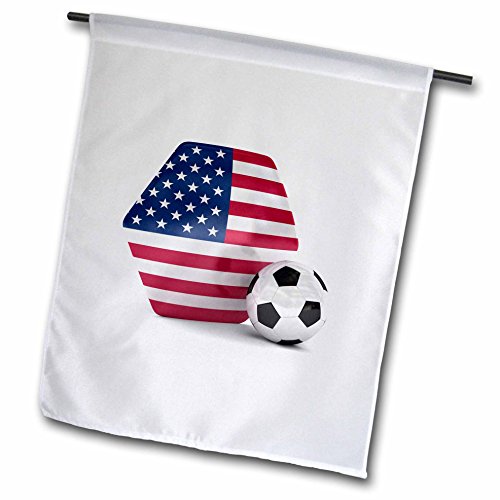 3dRose fl_181919_1 USA Soccer Ball Garden Flag, 12 by 18-Inch