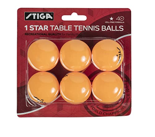 STIGA 1-Star Balls - color: Orange, size: 6 Pack