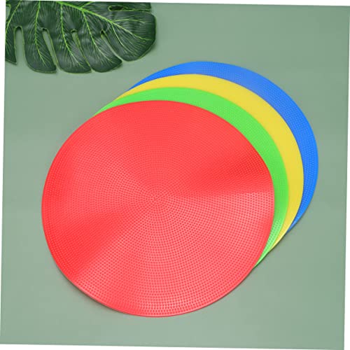 BESPORTBLE 4 Pcs Soccer Training Markers Durable Spot Markers for Football Basketball and Agility Drills Clearly Visible and Non Slip Design for Use Yellow Red Blue