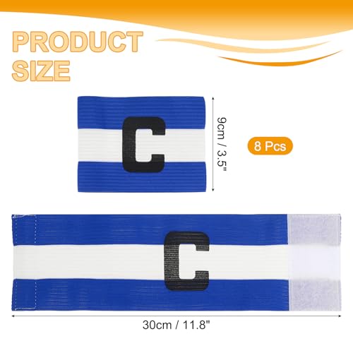 MECCANIXITY Soccer Captain Armband, Captain Arm Bands for Soccer Elastic Captain C Arm Band Sports Captain Armbands for Football Team Training Youth & Adult - color: Blue/White