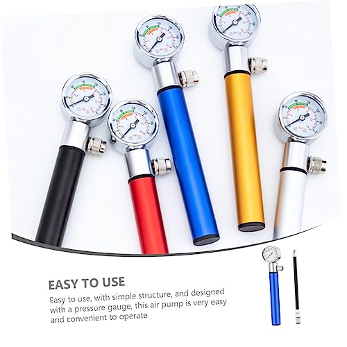 KOMBIUDA Aluminum Alloy Gas Ball Pump Pressure Gauge Soccer Pump Basketball Football Inflator for Sports Balls
