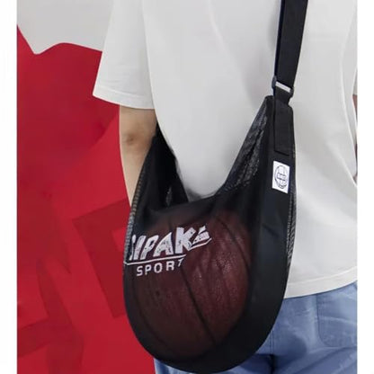 Basketball Carrying Bag with Multiple Compartment Adjustable Shoulder Strap Waterproof Nylon Crossbody Bag for Training - color: Blue