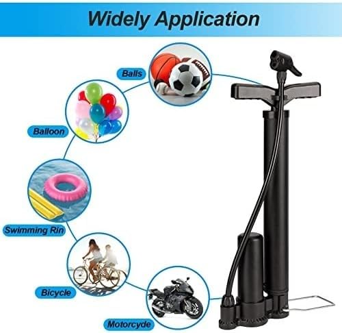 Portable Bike Pump - 160PSI High Pressure Bicycle Tire Pump for Presta & Schrader Valves - Hand Air Pump for Mountain/Road Bikes, Basketballs, Inflatables - Mini Bike Pump with Needle Included