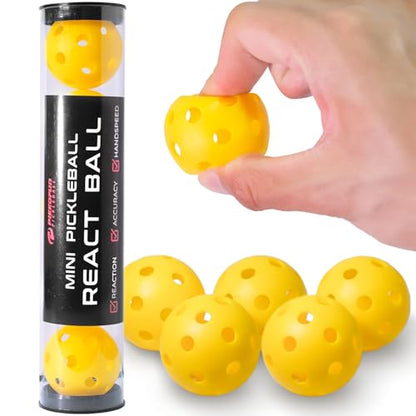 PIKKOFUN React Mini Pickleball Balls - 5 Pack Quiet Training Balls for Improve Hand Speed, Paddle Control and Accuracy