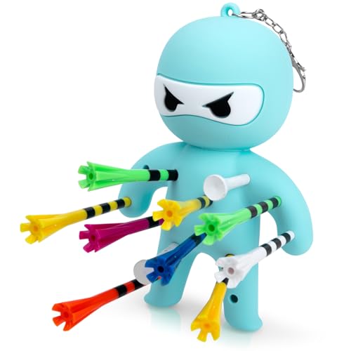 Golf Tee Holder, Ninja Portable Funny Golf Tees Holder Keychain Golf Gift Golf Accessories for Men & Women - color: Blue