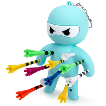 Golf Tee Holder, Ninja Portable Funny Golf Tees Holder Keychain Golf Gift Golf Accessories for Men & Women - color: Blue