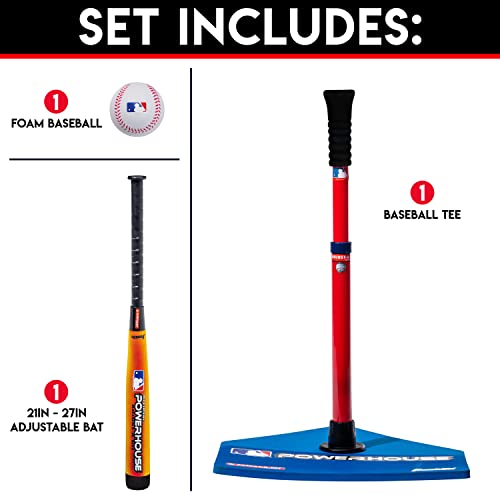 Franklin Sports MLB Adjust-A-Hit T-Ball Set Blue/Red, 5-18 Years Includes Tee, Ball, & Bat
