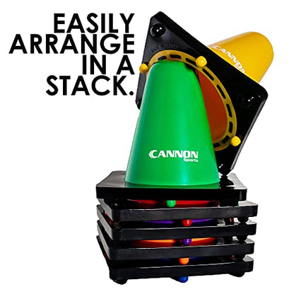 Cannon Sports 6 Pack Agility Cones - 6 inch Colorful Cones with Rubber Weighted Base - Perfect for Soccer, Hockey, Basketball Practice Drills