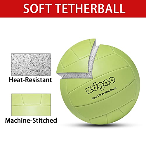 Portable Tetherball-Glow in The Dark Replacement Tether Ball with Carabiner, Ball Pump with Needle for Kids and Adults Outdoors Backyard Game