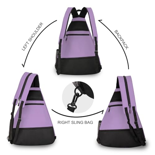 Goloni Pickleball Bag for Women Men, Convertible Pickleball Backpack Sling Bag with Fence Hook, Waterproof Polyester Paddle Bag with Multiple Compartments - color: Purple