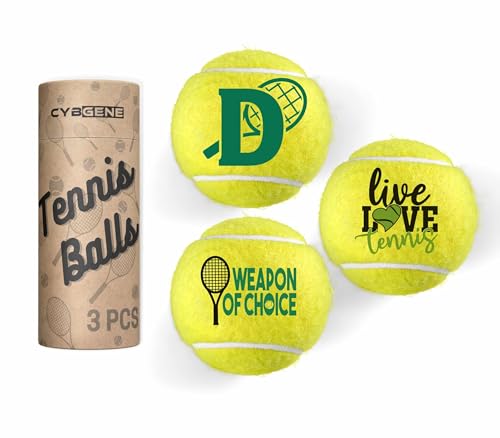 Tennis Gifts, Personalized Tennis Ball, Set of 3 Unique Tennis Balls with Gift Package, Perfect for Tennis Teammate, Partners - Initial - color: Initial-D