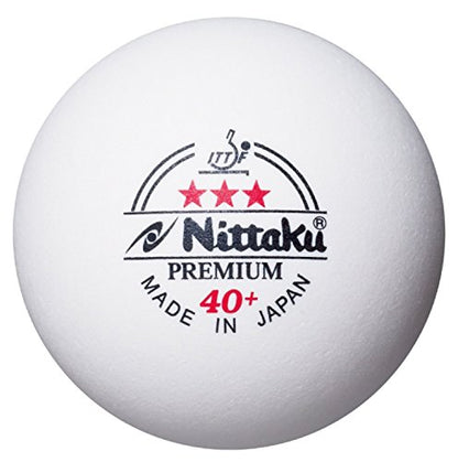 Nittaku Table Tennis Ball, International Certified Ball, Plastic, 3 Star Premium