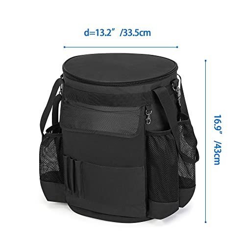 Baseball Bucket Bag for 6 Gallon Bucket, Softball Bucket Cover Organizer with Multi Pocket for Bat, Gloves, Scoreboards and Other Accessories, Bag only