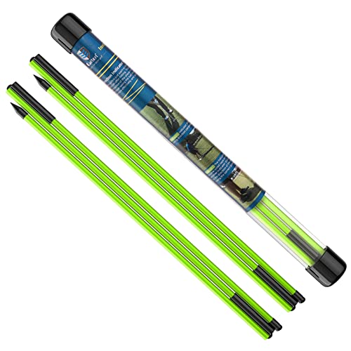 MoKo Golf Alignment Stick, 2 Set Golf Alignment Rods, 48" Collapsible Alignment Stick Golf Training Aid for Aiming, Putting, Posture Corrector, Golf Practice Sticks with Clear Tube Case - color: Green, size: 2 Pack
