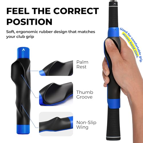 Golf Grip Trainer for Right-Handed Golfers, Golf Swing Training Aid for Proper Hand Position, Grip Pressure, Tempo & Muscle Memory, Indoor Practice & Warm Up, Golf Gifts for Men - size: Golf Grip Trainer