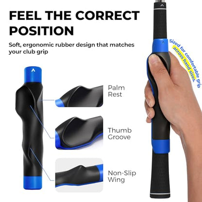 Golf Grip Trainer for Right-Handed Golfers, Golf Swing Training Aid for Proper Hand Position, Grip Pressure, Tempo & Muscle Memory, Indoor Practice & Warm Up, Golf Gifts for Men - size: Golf Grip Trainer