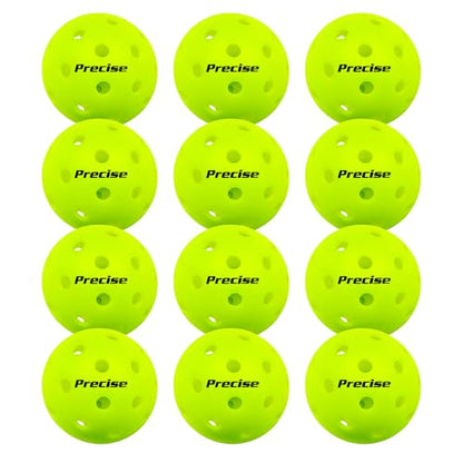 PRECISE Pickleball Balls – Outdoor A 40 Model with 40 Holes – USAPA Approved – Durable Flight Design - color: Green, size: 12 Balls