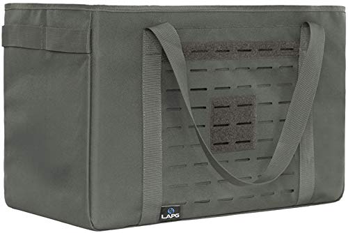 LA Police Gear MOLLE Tactical Collapsible Tote Bag, Large Reusable Foldable Grocery Bag, Lightweight & Durable Multiuse Bag - color: Od Greeen