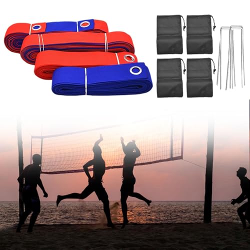 Beach Volleyball Line with Metal Anchors and Sand Bags for Grass Outdoor