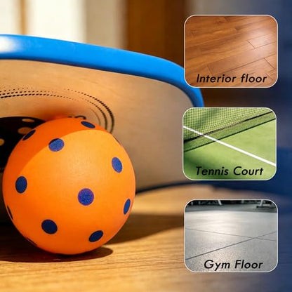 Foam Pickleball Balls, 6 Pack Quiet & Silent Pickleballs for Indoor Outdoor Play, Soft & Safe Practice Balls for Kids, Beginners and Family