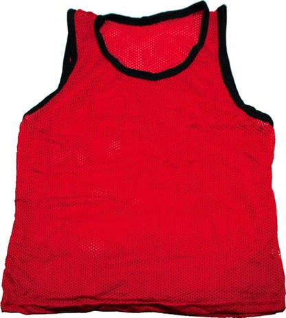 BlueDot Trading Adult & Youth Scrimmage Training Vests for Soccer, Basketball & More – Available in 1, 6, 12, 24 Packs - color: Red, style: Adult 1 Pack