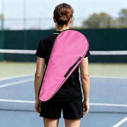 Tennis Bag Lightweight and Padded Tennis Rackets Cover with Adjustable Shoulder Strap - color: Light Pink, size: 28"x11.5"