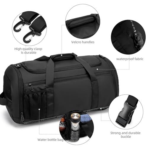 ROYALFAIR Basketball duffel bag Large Sports Bag with Separate Ball Holder & Shoes Compartment,Best for Basketball, football,Volleyball,Gym - color: Black