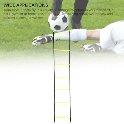 Agility Ladder Speed Training Equipment Set, Football Soccer Training Cones Running Umbrella Fitness Gear for Athletes Teenagers Adults