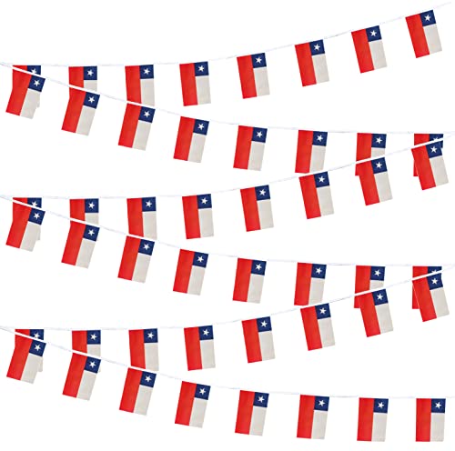 Chile Chilean Small Mini String Banner Flags Miniature Chile Banners for Grand Opening,Grand Opening Sports Celebration Decorations (50 Feet 38 Flags) - color: Chile