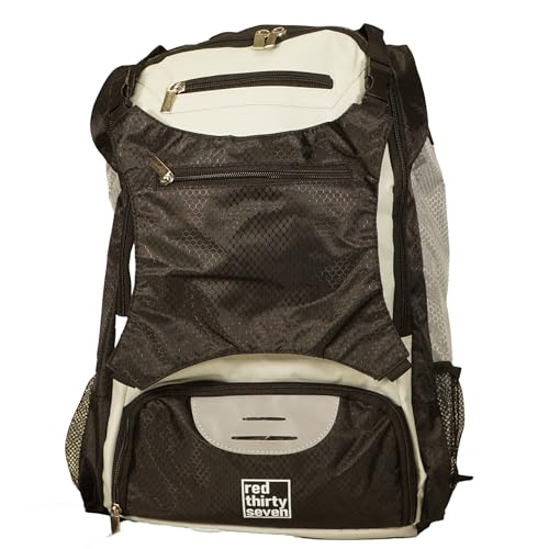Baseball Backpack with Cleat Pocket | Large Capacity | 19.5" T x 14" W x 7.5" D | Holds 4 Bats | External Helmet Storage - color: Black / Gray