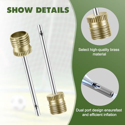 20 Pack Brass Ball Pump Needles with Storage Case - Heavy Duty No Break Air Pump Needles for Basketball - color: 20 Pack