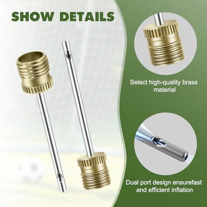 20 Pack Brass Ball Pump Needles with Storage Case - Heavy Duty No Break Air Pump Needles for Basketball - color: 20 Pack