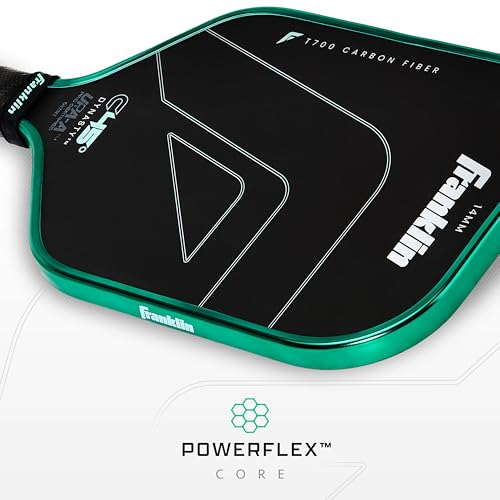 Franklin Sports PRO Pickleball Paddles – C45 Carbon Fiber Series - Official USAP + UPA Approved – Pro Player Design - color: Dynasty |Electric Mint, size: 14 mm