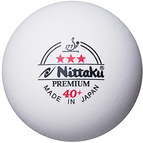 Nittaku Table Tennis Ball, International Certified Ball, Plastic, 3 Star Premium