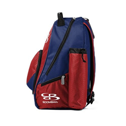 Boombah Tyro Baseball/Softball Bat Backpack - 20" x 15" x 10" - Holds 2 Bats up to Barrel Size of 2-5/8" - color: Royal Blue/Red_C23