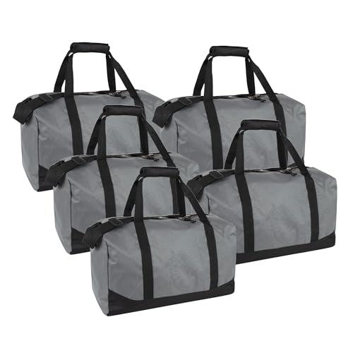 24 Pack Bulk Duffle Bags Wholesale by the Case for Homeless, Sports Teams, and Duffle Bags for Foster Kids (All Grey Pack) - color: All Grey Pack