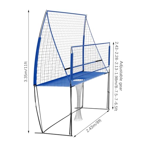 Volleyball Training Net Volleyball Practice Net Adjustable Height Volleyballs Training Nets for Hitting, Serving, and Passing Volleyballs Spike Trainer for Gymnasium, Playground