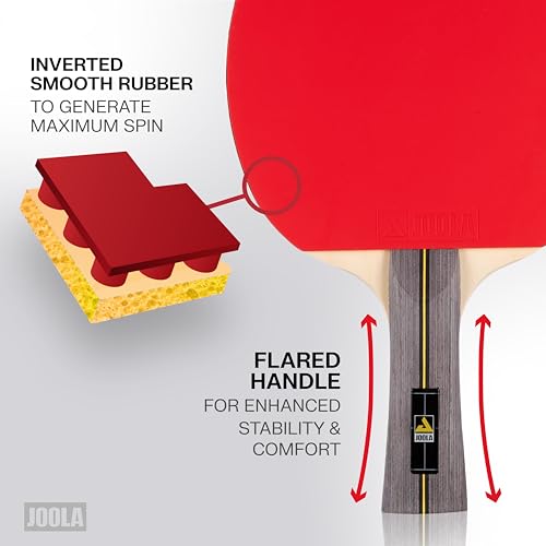 JOOLA Helio 4-Player Table Tennis Set - 4 Premium Ping Pong Paddle Rackets, 8 High-Performance White 3-Star Table Tennis Balls, Beginner Friendly Starter Kit for Maximum Control, 12 Piece Set