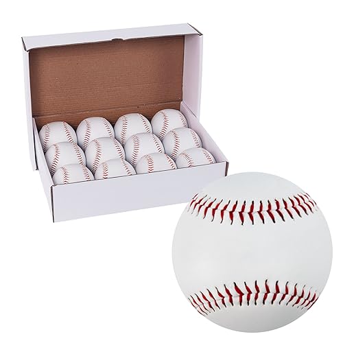 GKK 12 Pack Practice Training Baseballs for Youth 9 Inch Baseballs for Pitching Throwing Unmarked Autographs Baseball(One Dozen)…