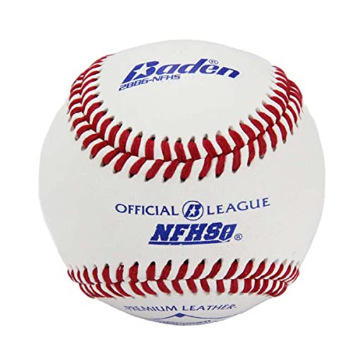 Baden | Official League | Premium Leather Cover Baseballs | 2BBG | One Dozen - style: Official NFHS