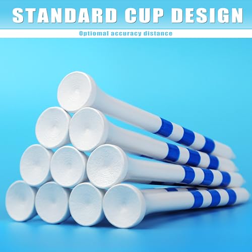 CHAMPKEY Premium Wood Golf Tees 200 Count - 3 Line Marking System Golf Wood Tees - Achieve Consistent and Long Distance Shot