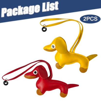 2PCS Golf Tee Leash and Anchor, Dachshund Golf Tee Leash Set, Prevent Tee Loss, Fun Golf Accessory Gift for Dog Lovers, Red & Yellow