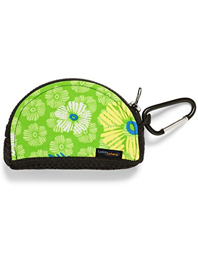 Mouthguard Case with Carabiner Clip - color: Floral Stamp Kiwi