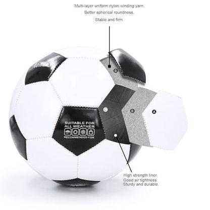 Aoneky Adult Size 5 Traditional Soccer Ball - Ships Deflated, Pump Included - color: White/Black, style: 1-Pack Deflated Ball with Pump