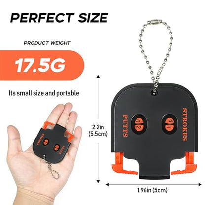 Golf Stroke Counter, Golf Score Keeper Clicker Counter, Disc Golf Accessories, Hand Counter Clicker with Chain, Putting Score Counter, Golf Game Scorekeeper, Scoring Keeper Golf Accessories (C)