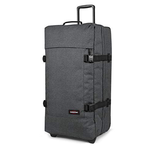 Eastpak Tranverz L – 121L Large Wheeled Luggage with Dual Compartments, TSA Lock, Compression Straps & Smooth-Wheeling System, Black Denim