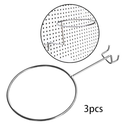 Pegboard Basketball Organizer Storage Rack Soccer Volleyball Holder Accessory Lightweight for Shop Versatile Diameter 12.5cm, 3.2cm Hole Spacing