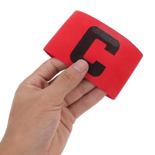 LIOOBO Soccer Captain Armband: 6Pcs Adjustable Football Arm Bands, Elastic Nylon Soccer C Arm Band, Sports Captain Armbands - style: Red